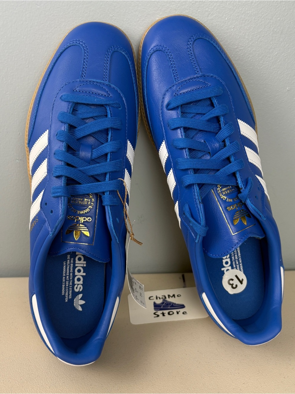 Adidas Originals Samba OG Blue Leather White Gum JR0882 Men’s sz 13 - Picture 6 of 8
